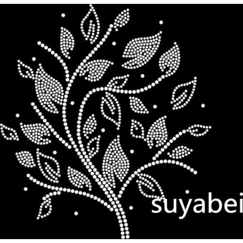 2pc/lot Tree hot fix rhinestones patches iron on transfer 3d accessories appliques