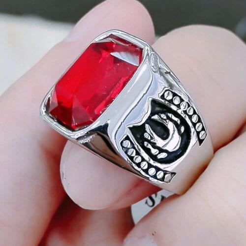 Stainless steel Retro Ancient Middle East Arabic Style Stone RingOpal Anel Indian Jewelry For Men Gift Wedding Gift Male