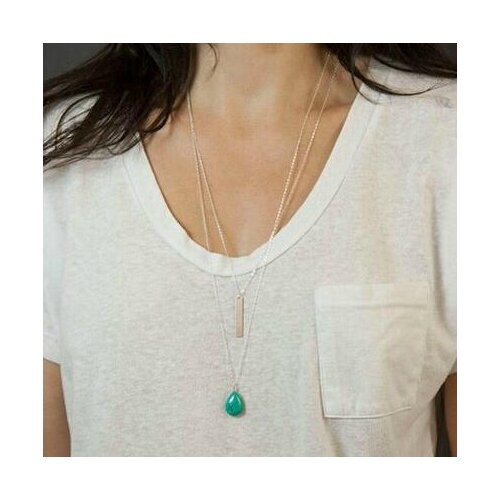 2020 New Fashion Beaded Water Droplets Tassel Multi-layer Metal Necklace Fashion Jewelry New Product Launch Wholesale