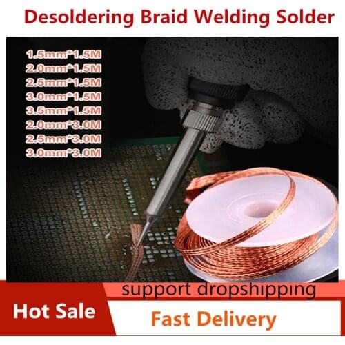 Mesh Desoldering Wires Braid Welding Solder Remover Wick Wire Lead Cord Flux Repair Tool 1.5mm 2mm 2.5mm 3mm 3.5mm