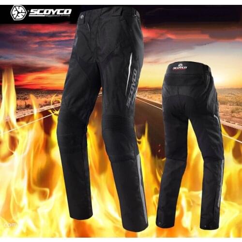 Autumn Waterproof SCOYCO P018-2 600D Oxford motorcycle pants equipment Windproof moto motocross trousers with knee hip pad