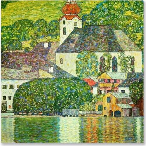 Full Square Round Diamond Painting Church in Unterach Diamond Embroidery Sale Landscape Handicraft Decor For Home