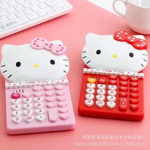 Sanrio Hello Kitty Calculator Cute Girl Calculator KT Cat Head Calculator