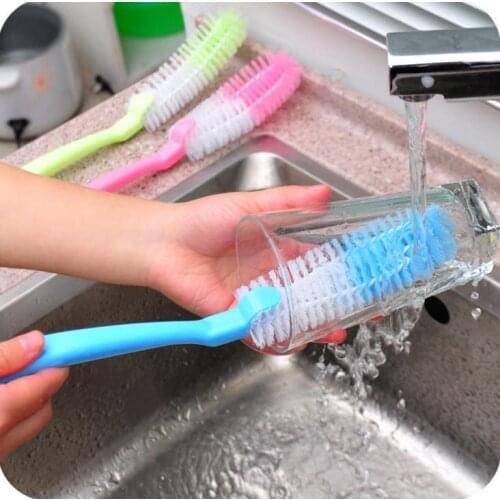 Bottle Brush Cleaning Tube Bottle Brush Cup Wash Bottle Nylon Cleaning Brushes Cleaner Dishwashing Brush Clean Pan Pot SN2091