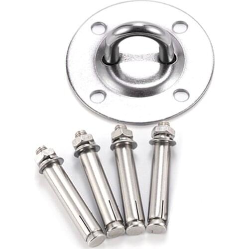 Stainless Steel Hanging Hammock Chair Hook with Load-bearing Round Fixed Disk Hiking Outdoor Sports Durable Gadgets Accessories