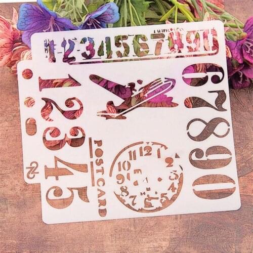 14.1*13 plane figure scrapbook stencils spray plastic mold shield DIY cake hollow Embellishment printing lace ruler Easter