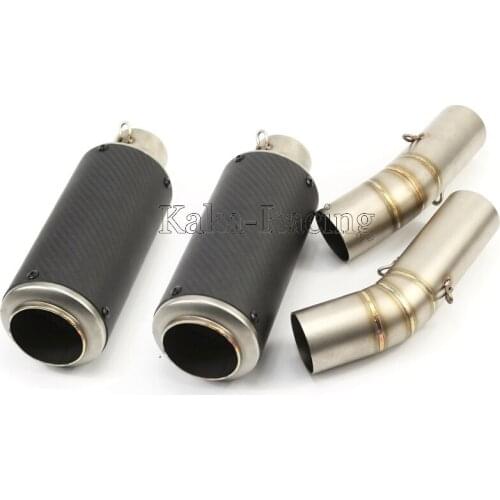 For DUCATI 848 Motorcycle Exhaust System Slip On Middle Link Pipe with Carbon fiber AR exhaust Muffler Escape Moto DB Killer