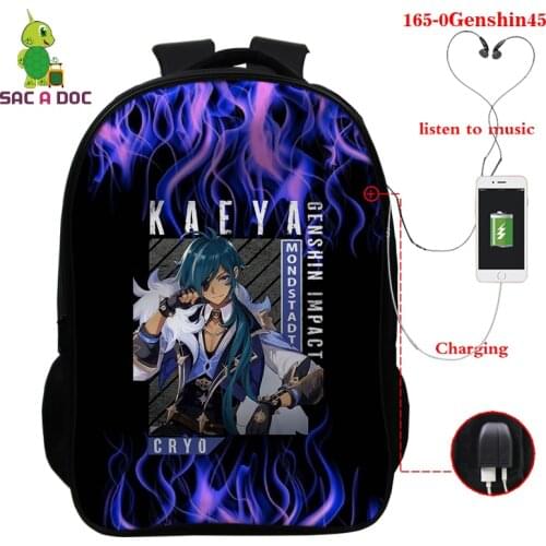 3D Print Genshin Impact Women Backpack Cartoon Mochila for Girls Boys Travel Rucksack Anime Print Shoulder Bag for Teenage Bags