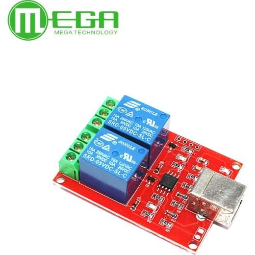 10pcs 2 Channel USB Relay Module Programmable Computer Control For Smart Home DC 5V