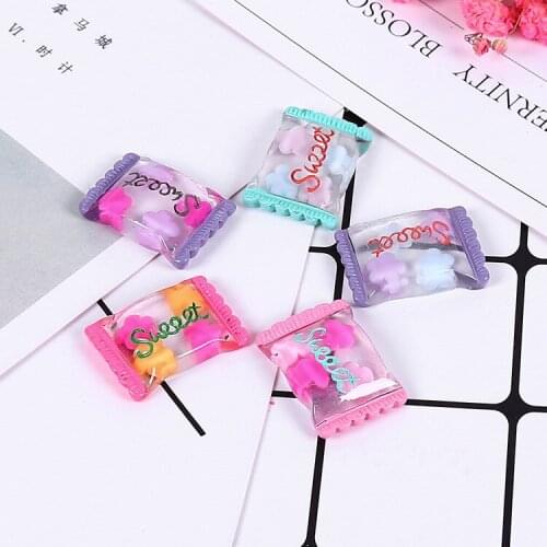 10pcs/lot 25X19mm New Design Flat back Kawaii Resin Sweet Candy Cabochon For Mobile Protection Kids Headclip Accessary