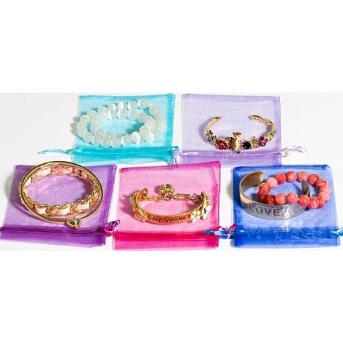 100pcs/lot 7x9cmTransparent Organza Bags Wedding/Christmas Candy Box Packaging Birthday Party Gift Bag Wrapping