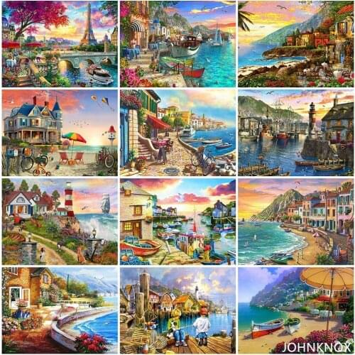 Diamond Painting Landscape Seaside 5D Diy Diamond Embroidery Full Round& Square Drill Diamond Mosaic Cross Stitch Home Decor