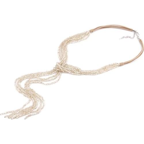 Beadsland multilayer handmade crochet glass necklace classic ethnic vintage for elegant women friendship gift