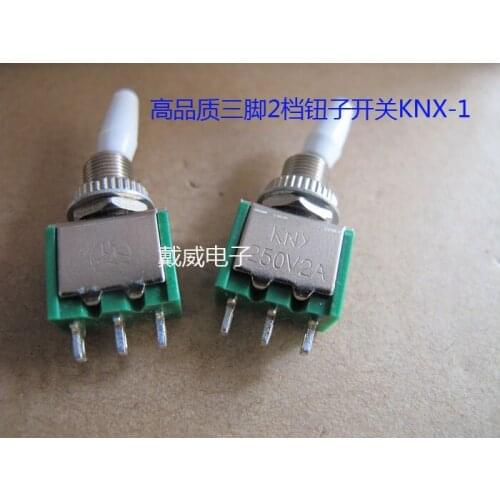 Free shipping Toggle switch The small rocker switch KNX1*2 3 Pins 2 gears 250V2A 5pcs/lot