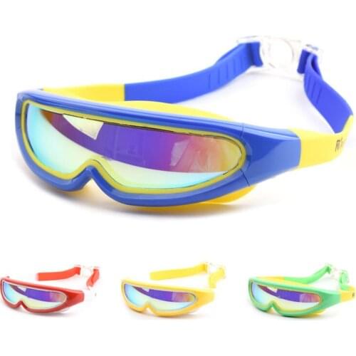 Childrens Electroplating Big Frame Swimming Goggles HD Diving Goggles Waterproof and Anti-fog Swimming Goggles