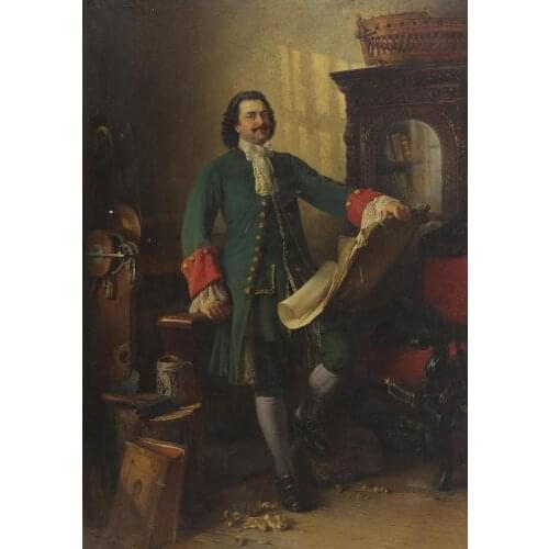 HOME OFFICE good ART Peter the Great in His Studio Peter the Great Emperor of Russia Tsar of Russia PRINT painting on canvas