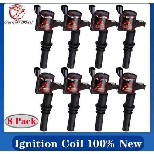 CARBOLE 8 PACKS IGNITION COIL For FORD F-150 F-250 F-550 4.6L 5.4L V8 TRITON 2004 2005 2006 2007 2008 BLACK IGNITION COIL