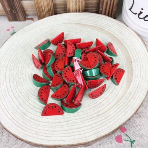 Kawaii Flatback DIY Watermelon Fruit Resin Cabochons Flat Back Scrapbooking Accessories Embellishment Decoration Crafts:10*16mm