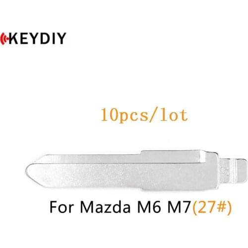 KEYDIY 10 pcs/lot Metal Blank Uncut Flip KD/VVDI/JMD Remote Key Blade Type #27 for Mazda MAZ24 Blade