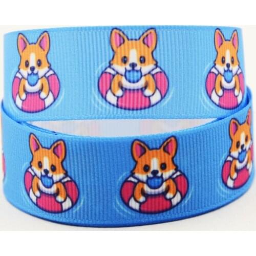 22mm 25mm 38mm 75mm Dog cartoon printed Grosgrain Ribbon party decoration 10 Yards X-04394