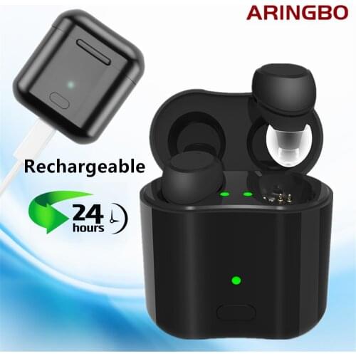 Best Rechargeable Mini Hearing Aid Adjustable Intelligent 114dB Invisible 3Scene Modes Device The Elderly Audifonos Dropshipping