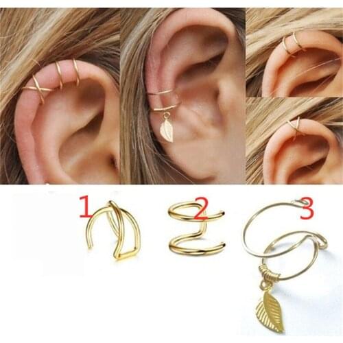 Fashion Clip On Earrings For Women Leaf-shaped Clip Earrings Women Jewelry Clip Earrings Without Piercing
