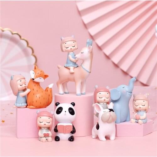 Creative new Nordic style home decoration crafts girl cat general doll desktop ornaments car tide play toys
