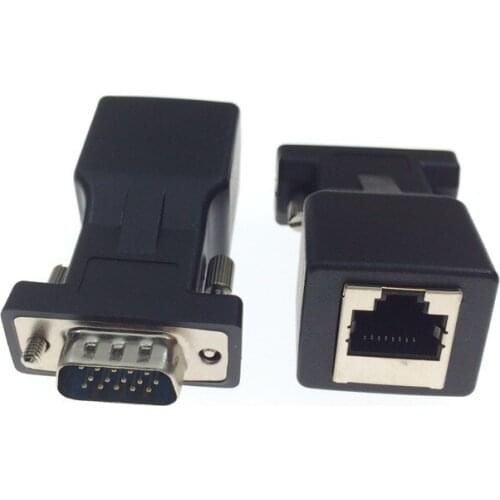 New Arrival DB9 RS232 Male/Female To RJ45 Female Adapter COM Port To LAN Ethernet Port Converter
