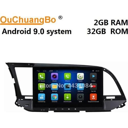 Ouchuangbo car gps navi 10.1 inch touch screen for Elantra 2016 support USB bluetooth wifi SWC 1080P video android 9.0 OS