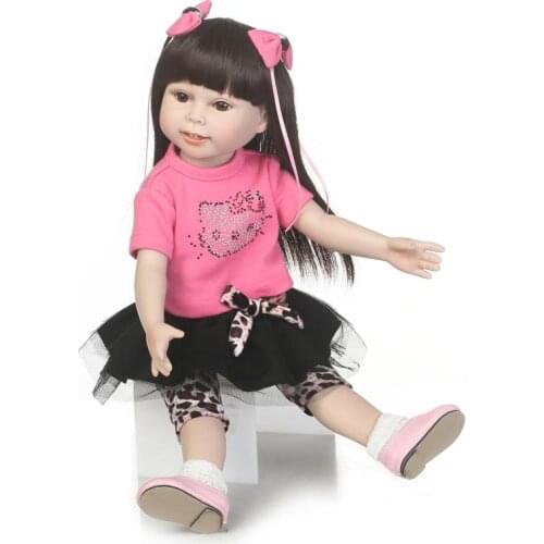 Full vinyl princess babies American princess 45cm BJD bebes reborn menina bonecas children gift toy dolls