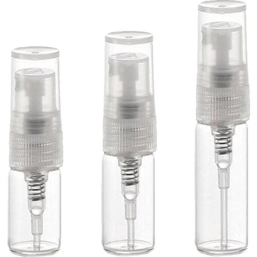 20pcs Refillable 2ml 3ml 5ml Mini Portable Essential oil Glass Spray Bottle Empty Perfume Glass Bottles