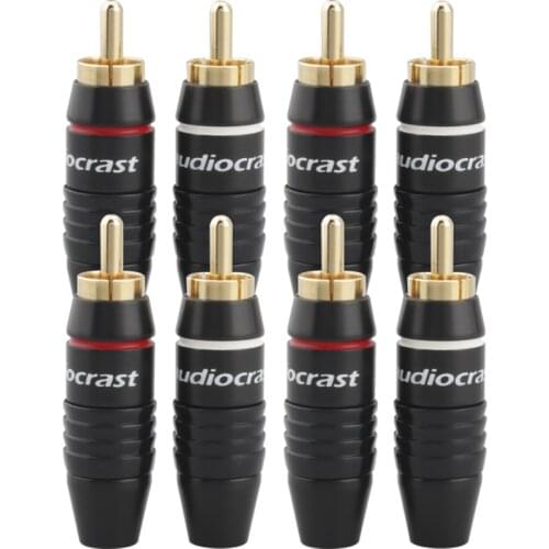 10x VR004G RCA Plug Audio Cable Connector 24K Gold plated +free shipping +100% new
