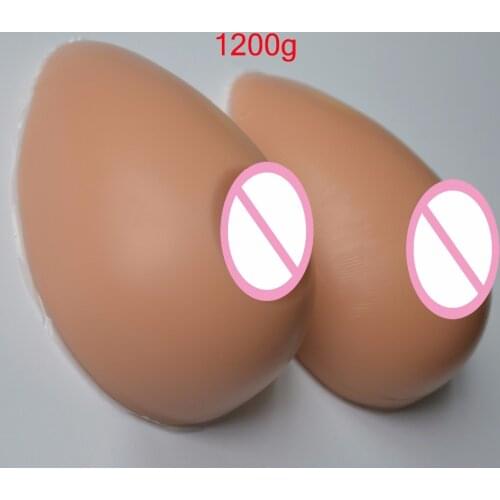 1Pair Water drop shape Realistic Artificial Silicone Breast Forms Boob Enhancer Chest Prothesis Fake Bust 1200/1400/1600g
