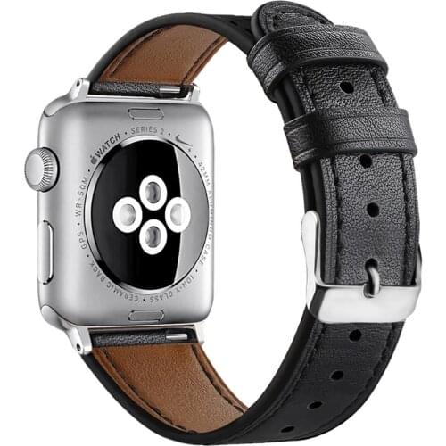 Correas Leather correa for apple watch iwatch 3 bands 4 5 band 38mm 42mm strap watchband 44 40 mm pulseira for applewatch belt