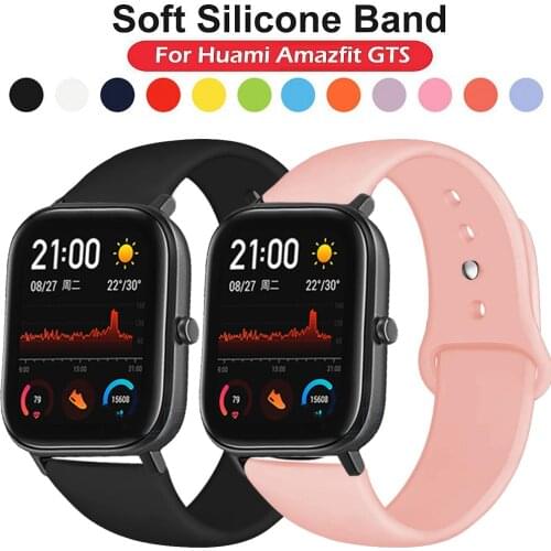20mm/22mm Silicone band For Amazfit GTS/2/2e/GTS2 Mini/GTR 42mm/47mm/GTR2/2e/stratos 2/3 Sport Bracelet Amazfit bip Watch strap