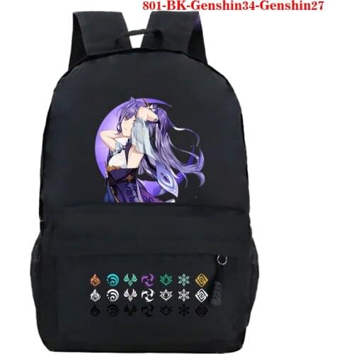 Genshin Impact Game Men Backpack Cartoon School Bags Large Anime Bookbag Oxford Women Travel Bags Laptop Backpack Back To School