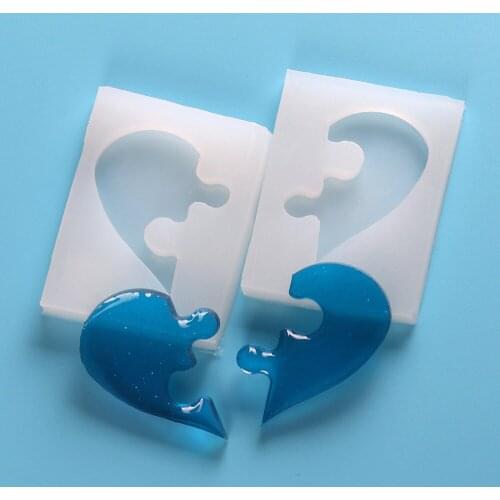 DIY Jewelry Beading Casting Mold Silicone Resin Crystal Mold Square Heart