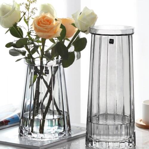 Vase Home Decor Modern Simple Transparent Glass Large Living Room Decoration декор дома ваза для декора горшок для цветов