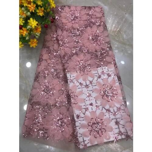 High-quality beautiful 3D flower bead tube tulle embroidered lace, suitable for fashionable ladies' skirts