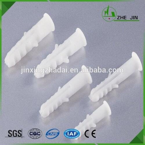 ZHEJIN (500pcs) Expand Nail 8.0*39.2mm PE Material Wall Ribbed Plastic Anchor Plug without Screws