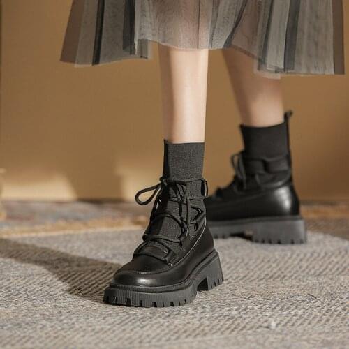 Martin boots woman 2021 new ladies casual stretch fabric socks boots fashion Cross-tied women shoes platform boots gothic women