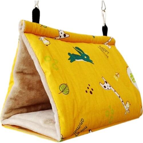 Winter Warm Bird Nest House Hanging Hammock Velvet Shed Hut Finch Cage Plush Birds Hideaway Sleeping Bed Perch Swing