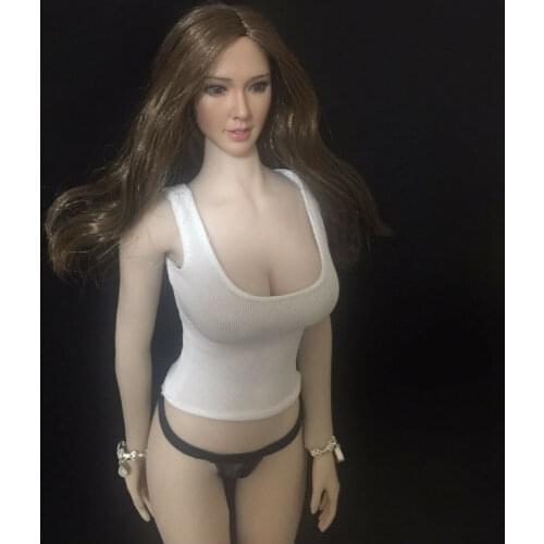 1/6th Womens White Long Type Sport Vest Model For 12" Female Action Figure doll
