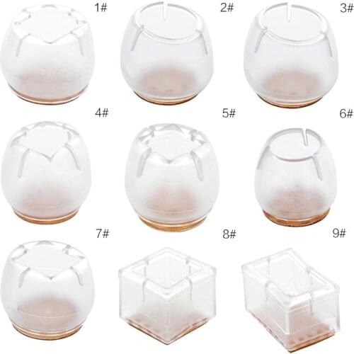 1PC Silicone Rectangle Square Round Chair Leg Caps Feet Pads Furniture Table Covers Wood Floor Protectors Table Leg Cover