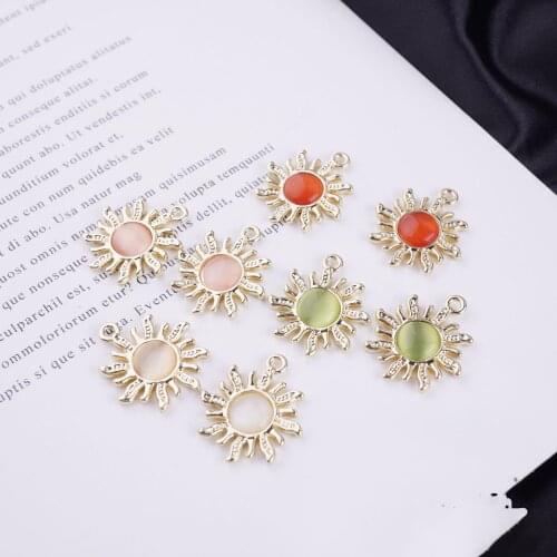 10 BULK Sun Charm in Goldtone for Earrings Necklace Jewelry Making DIY Findings Celestial Sun Charm Pendants Rhinestone Charms