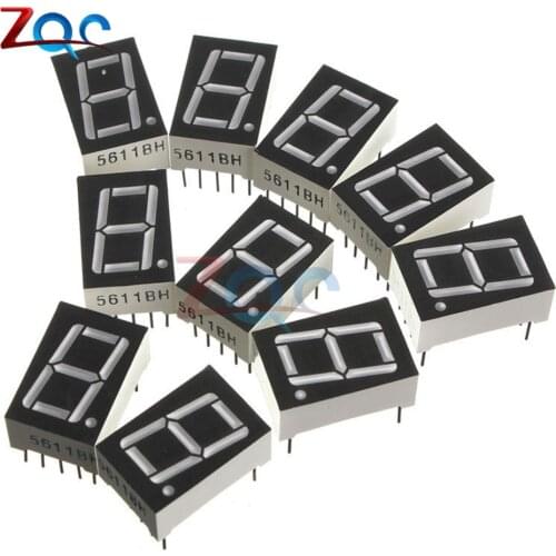 10PCS 0.5 inch Red 7 Segment 0.5" LED Display Digital Tube Common Anode 1 Bit