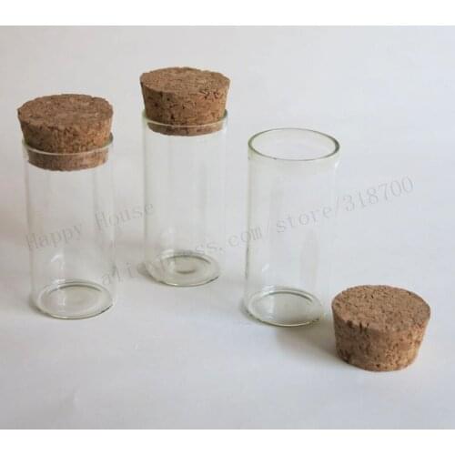 100pcs/lot 12ml Clear Glass tube with Wood Cork, 12cc cork tube bottle,Storage,Decorative, jewelry,beads Dispaly,24*50mm