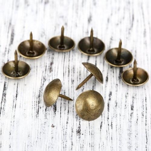 100pcs Retro Upholstery Nails Antique Bronze Decorative Tack Stud Pushpin Doornail Hardware 9x9mm
