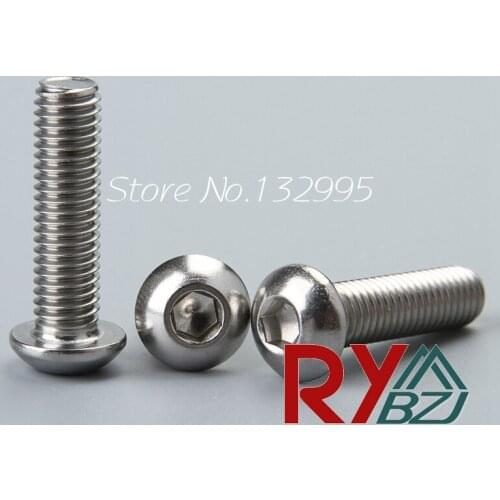2#-56,4#-40,6#-32,8#-32,10#-24,10#-32,1/4-20*L Stainless Steel A2 Hex socket button head cap screw ANSIB18.6.3BT