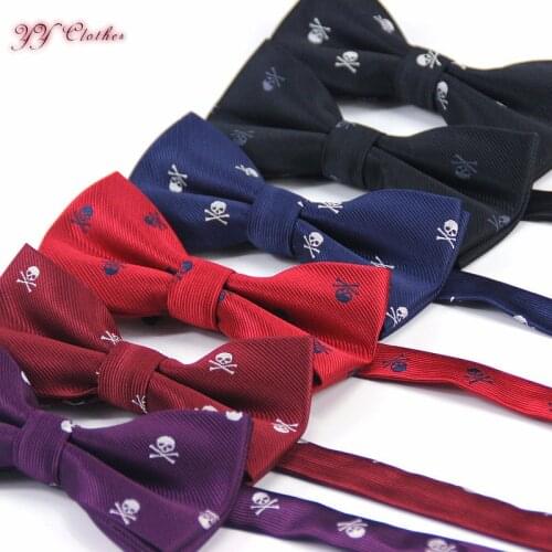 2016 Brand NEW Mens Skull Skeleton Woven polyester Pattern Neck ties for men Bow Tie Men neckties bowtie gravatas butterfly